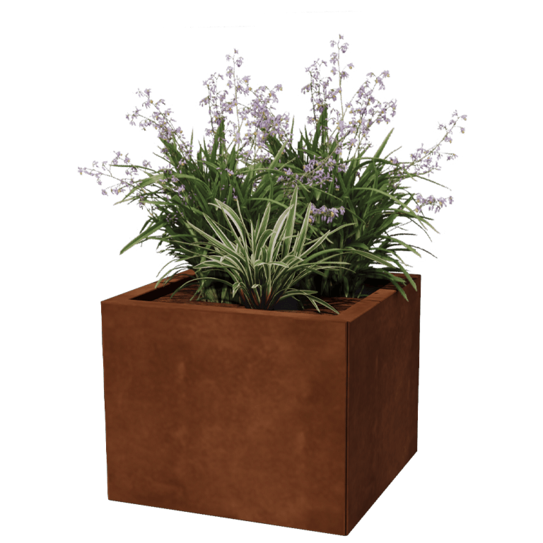 Corten plieno lauko vazonas - Kvadratas - 50 x 50 cm
