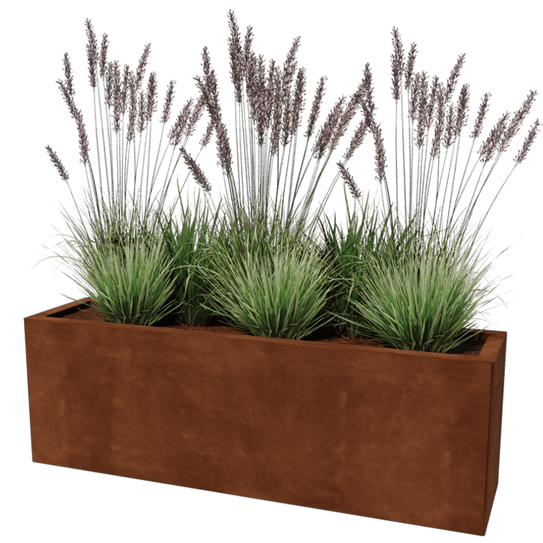 Corten plieno lauko vazonas - Stačiakampis - 30 x 120 cm