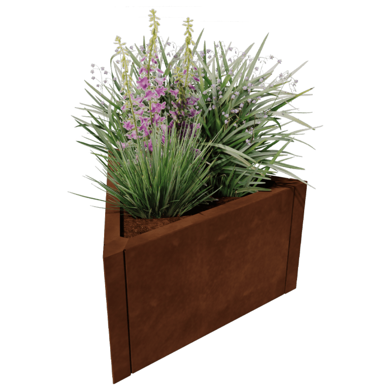 Corten plieno lauko vazonas - Lygiakraštis trikampis - 70,6 x 61 cm