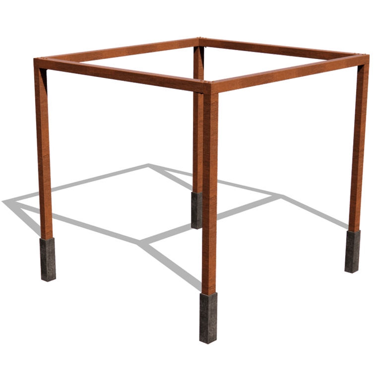 Corten plieno pergola - Kvadratas - 324 x 300 x 230 cm
