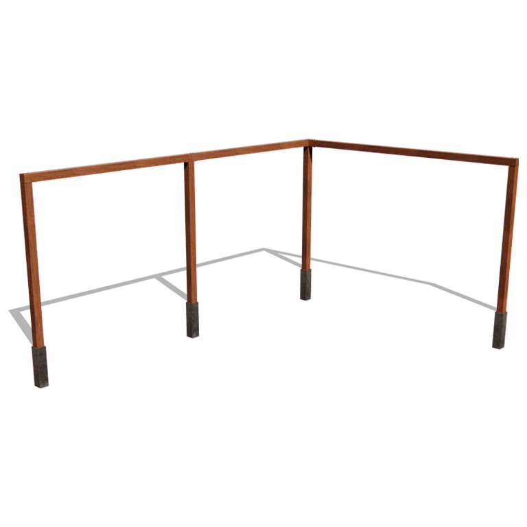 Corten plieno pergola - Kampas - 600 x 412 x 242 cm