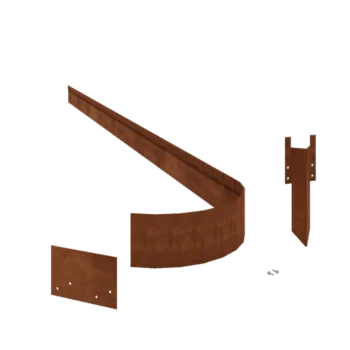 Corten plieno vejos bortelis - Suspaustas FLEX - Aukštis 13 cm - Pilnas komplektas 15 metrą