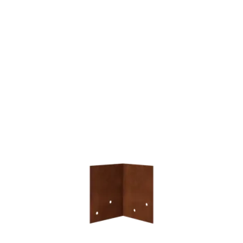 Corten plieno tvirtinimo plokštelė - 90° - Bortelio aukštis 12 / 15 cm