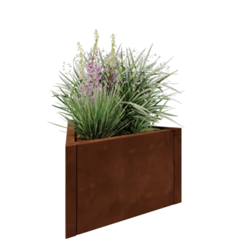 Corten plieno lauko vazonas - Lygiakraštis trikampis - 70,6 x 61 x 40 cm - Be dugno plokštės