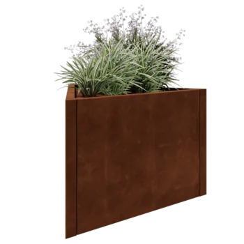 Corten plieno lauko vazonas - Lygiakraštis trikampis - 90,6 x 78,3 x 60 cm - Be dugno plokštės