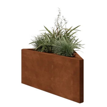 Corten plieno lauko vazonas - Nelygiašonis trikampis - 83,9 x 46,4 x 40 cm - Be dugno plokštės