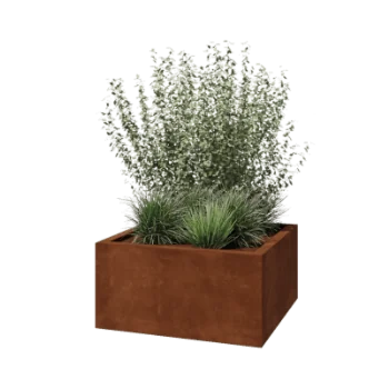 Corten plieno lauko vazonas - Kvadratas - 80 x 80 x 40 cm - Suvirintas - Be dugno plokštės