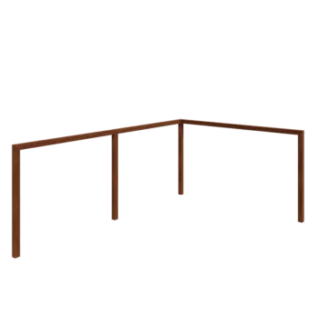 Corten plieno pergola - Kampas - 600 x 412 x 242 cm - Be betono pado