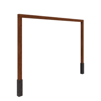 Corten plieno pergola - Tiesus - 400 x 230 cm - Su betono padu