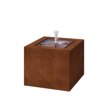 Corten plieno lauko fontanas - Lyra - 50 x 50 x 40 cm - Su LED apšvietimu