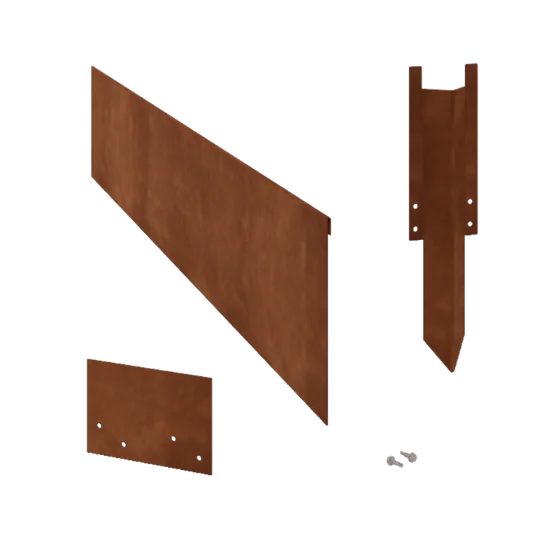Corten plieno vejos bortelis - Suspaustas - Aukštis 23 cm - Pilnas komplektas 24 metrą