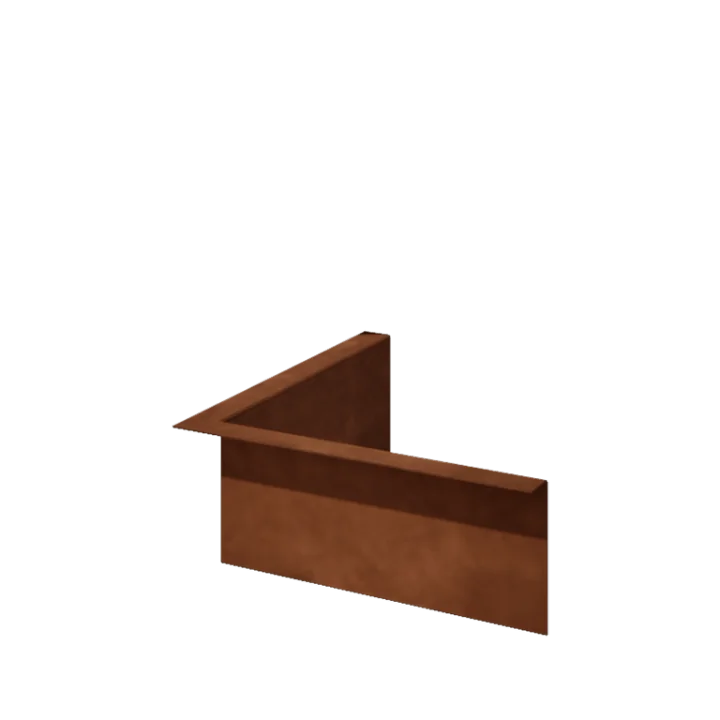 Corten plieno vejos bortelis - Lenktas - Vidinis kampas - Aukštis 12 cm