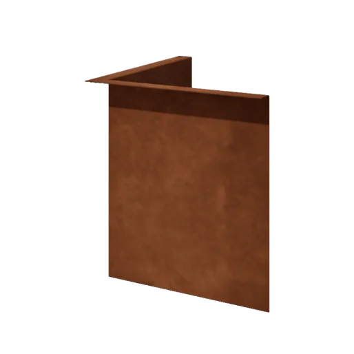 Corten plieno vejos bortelis - Lenktas - Vidinis kampas - Aukštis 34 cm