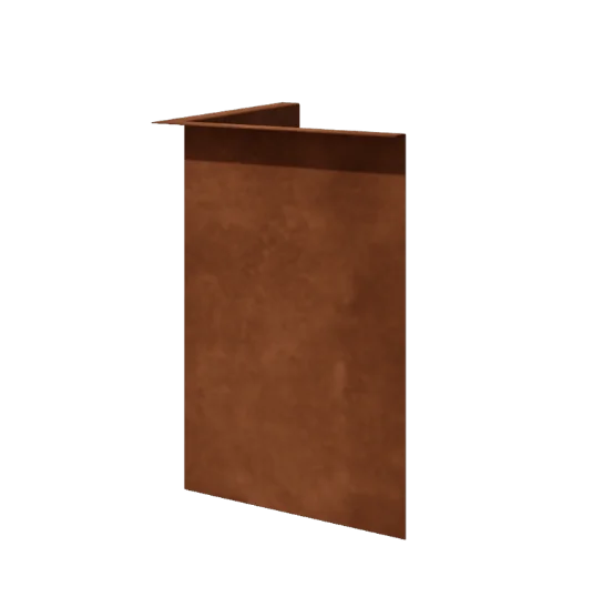 Corten plieno vejos bortelis - Lenktas - Vidinis kampas - Aukštis 45 cm