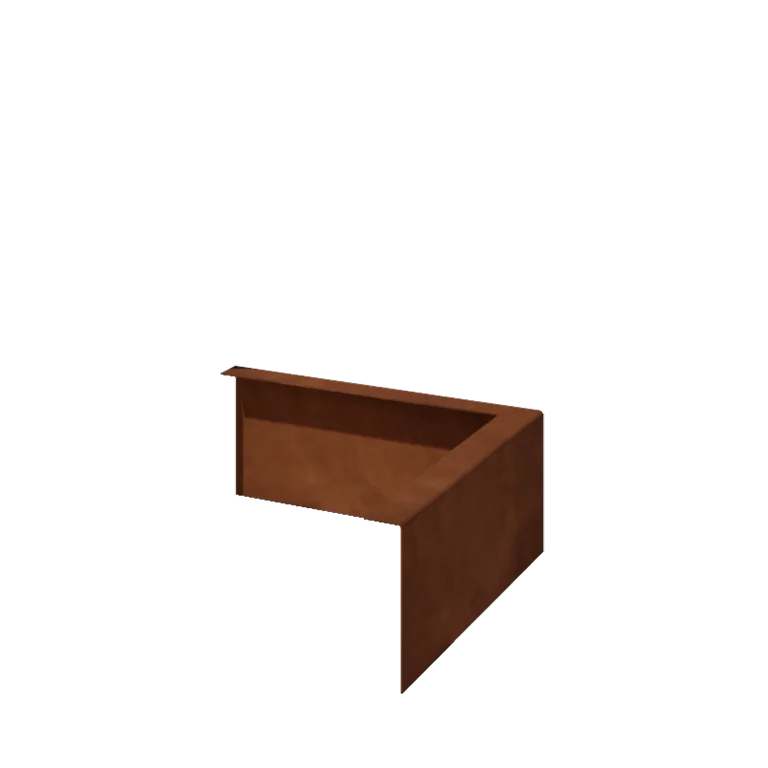 Corten plieno vejos bortelis - Lenktas - Išorinis kampas - Aukštis 12 cm