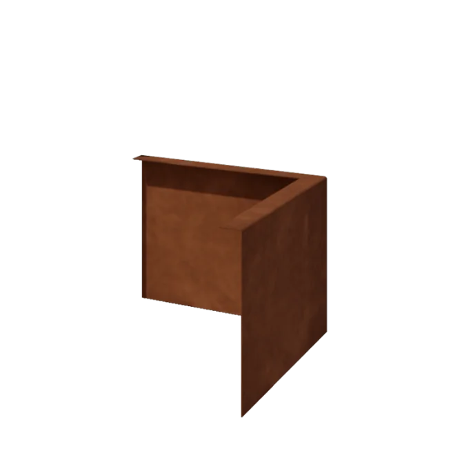 Corten plieno vejos bortelis - Lenktas - Išorinis kampas - Aukštis 22 cm