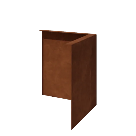 Corten plieno vejos bortelis - Lenktas - Išorinis kampas - Aukštis 34 cm