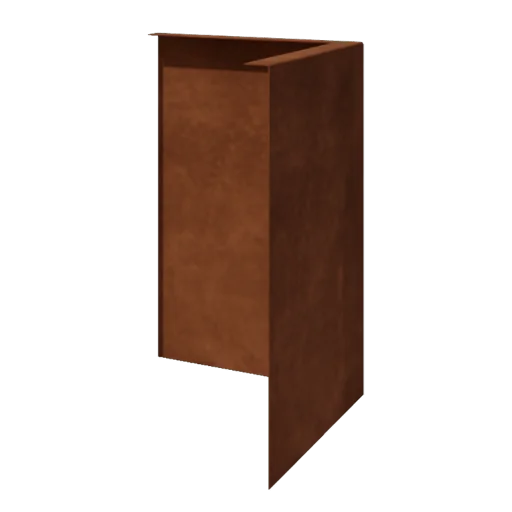 Corten plieno vejos bortelis - Lenktas - Išorinis kampas - Aukštis 45 cm