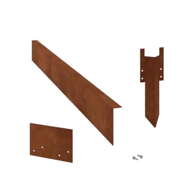 Corten plieno vejos bortelis - Lenktas - Aukštis 12 cm - Pilnas komplektas 24 metrą