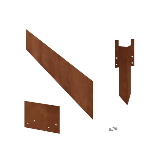 Corten plieno vejos bortelis - Tiesus - Aukštis 15 cm - Pilnas komplektas 24 metrą