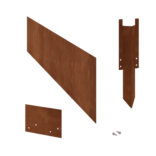 Corten plieno vejos bortelis - Tiesus - Aukštis 25 cm - Pilnas komplektas 24 metrą