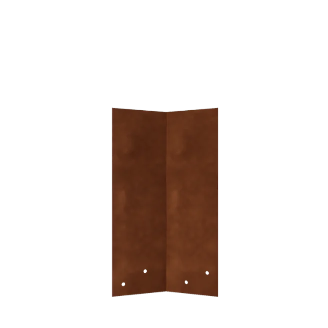 Corten plieno tvirtinimo plokštelė - 45° - Bortelio aukštis 34 / 37,5 cm