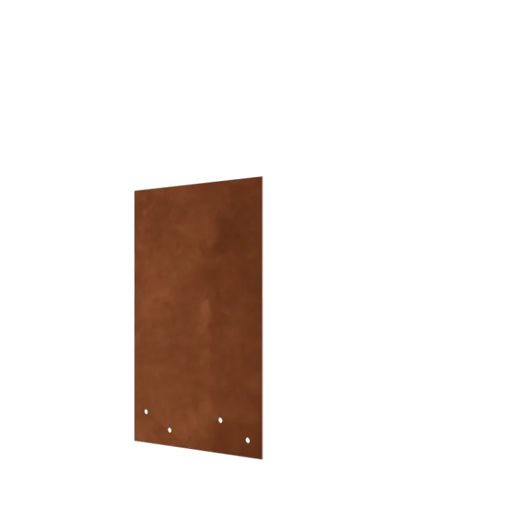 Corten plieno tvirtinimo plokštelė - Tiesus - Bortelio aukštis 34 / 37,5 cm