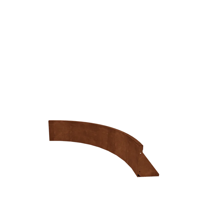 Corten plieno atraminė sienelė - Vidinė posūkio dalis - 100 x 100 x 30 cm