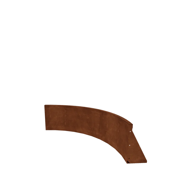 Corten plieno atraminė sienelė - Vidinė posūkio dalis - 100 x 100 x 40 cm
