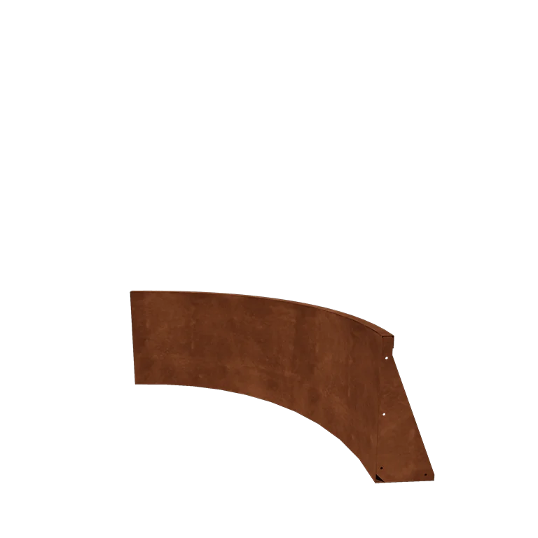 Corten plieno atraminė sienelė - Vidinė posūkio dalis - 100 x 100 x 50 cm