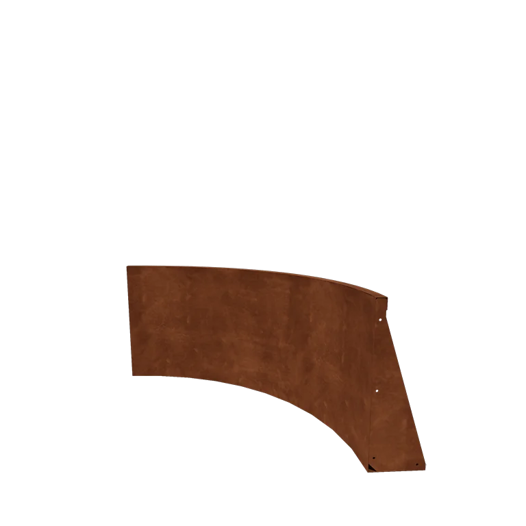 Corten plieno atraminė sienelė - Vidinė posūkio dalis - 100 x 100 x 60 cm