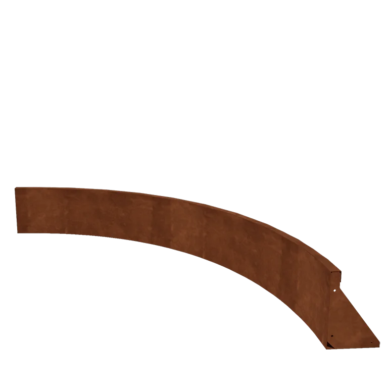Corten plieno atraminė sienelė - Vidinė posūkio dalis - 150 x 150 x 30 cm