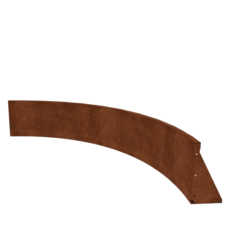Corten plieno atraminė sienelė - Vidinė posūkio dalis - 150 x 150 x 40 cm