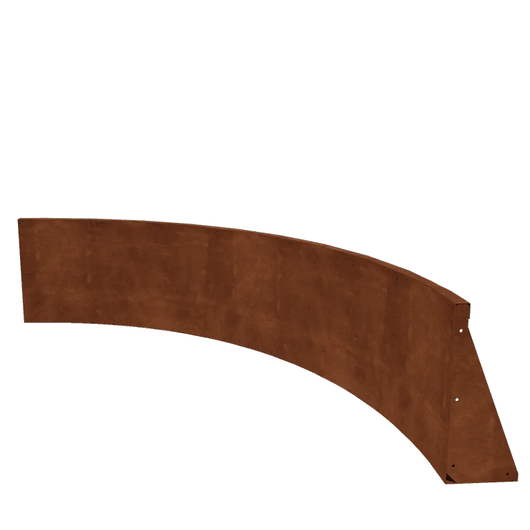 Corten plieno atraminė sienelė - Vidinė posūkio dalis - 150 x 150 x 50 cm