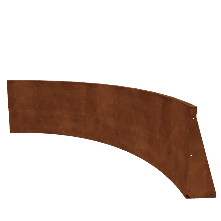 Corten plieno atraminė sienelė - Vidinė posūkio dalis - 150 x 150 x 60 cm