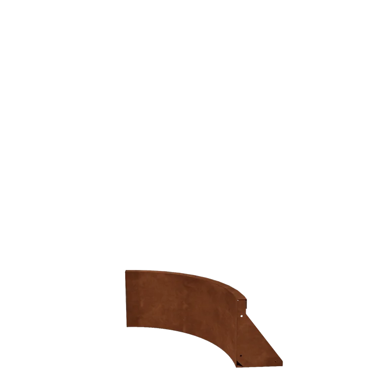 Corten plieno atraminė sienelė - Vidinė posūkio dalis - 50 x 50 x 30 cm