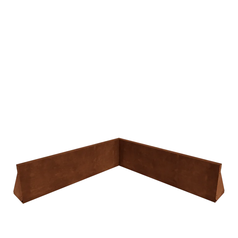 Corten plieno atraminė sienelė - Vidinis kampas - 100 x 100 x 30 cm