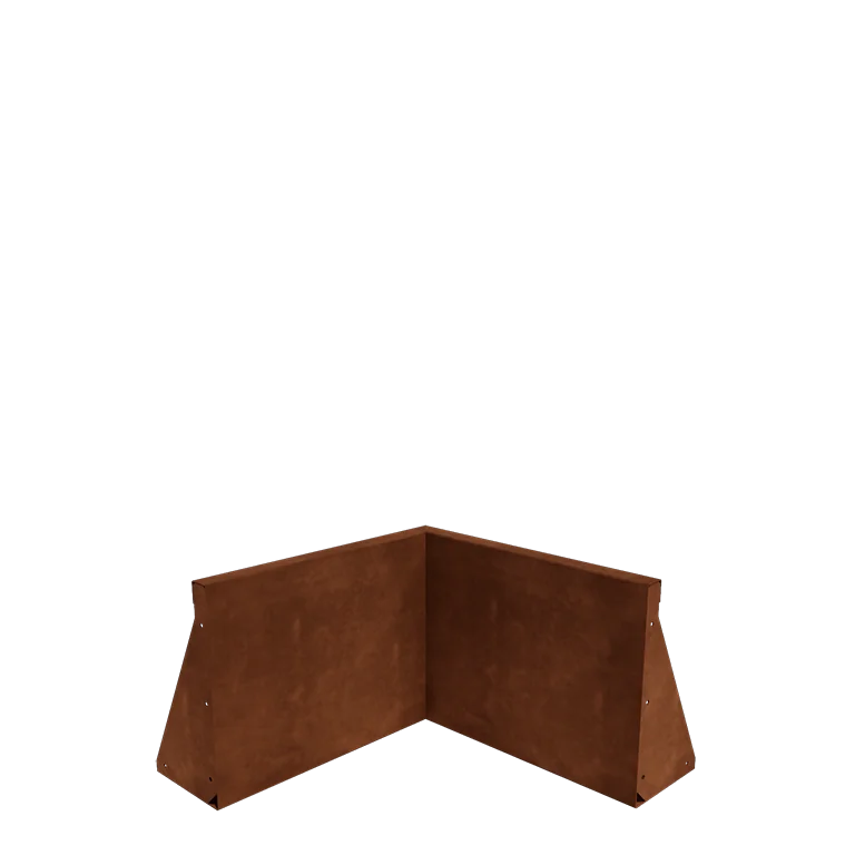 Corten plieno atraminė sienelė - Vidinis kampas - 50 x 50 x 40 cm