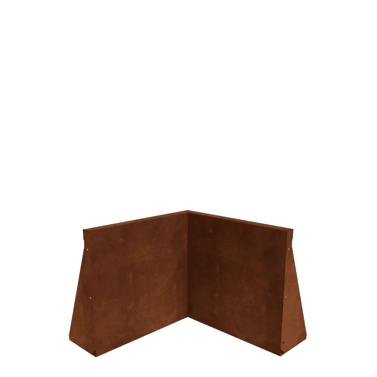 Corten plieno atraminė sienelė - Vidinis kampas - 50 x 50 x 50 cm