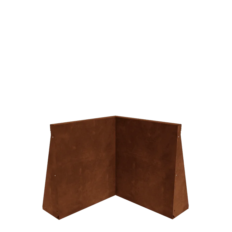 Corten plieno atraminė sienelė - Vidinis kampas - 50 x 50 x 60 cm