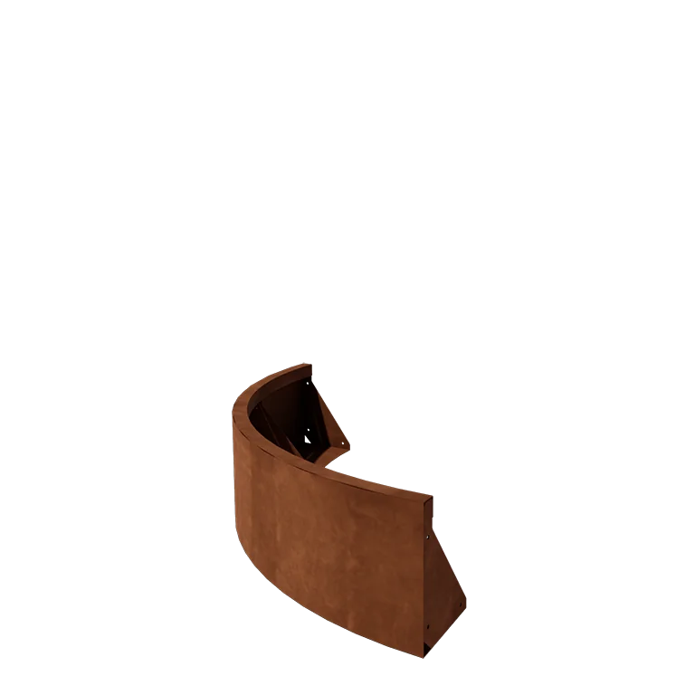 Corten plieno atraminė sienelė - Išorinis posūkis - 100 x 100 x 30 cm