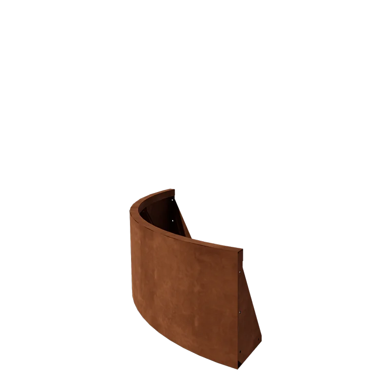 Corten plieno atraminė sienelė - Išorinis posūkis - 100 x 100 x 40 cm