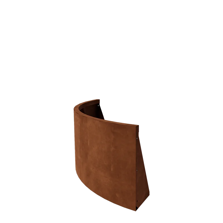 Corten plieno atraminė sienelė - Išorinis posūkis - 100 x 100 x 50 cm