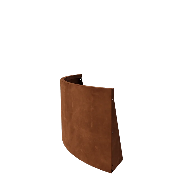 Corten plieno atraminė sienelė - Išorinis posūkis - 100 x 100 x 60 cm