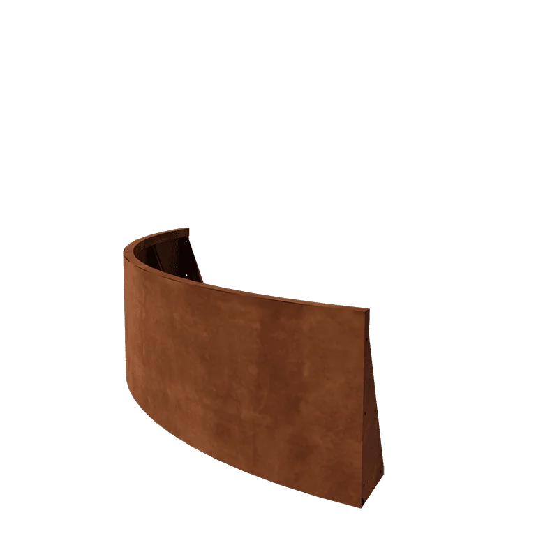 Corten plieno atraminė sienelė - Išorinis posūkis - 150 x 150 x 50 cm