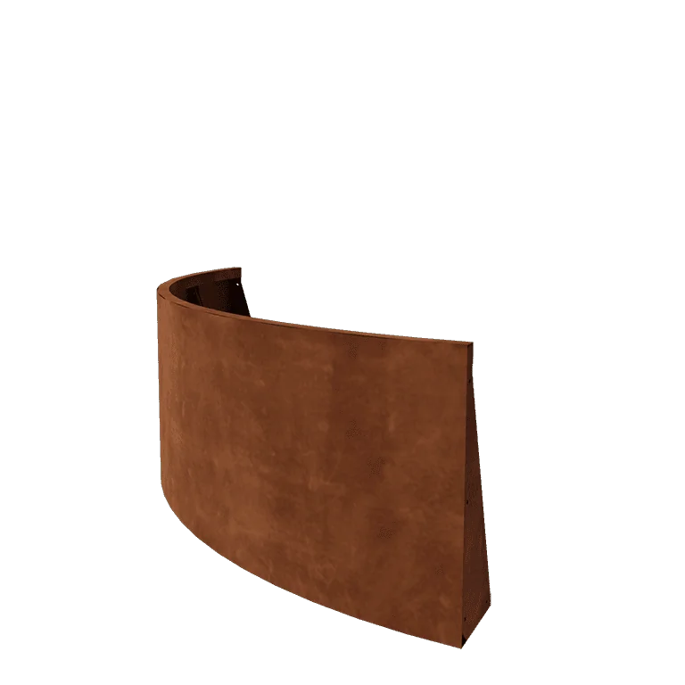 Corten plieno atraminė sienelė - Išorinis posūkis - 150 x 150 x 60 cm
