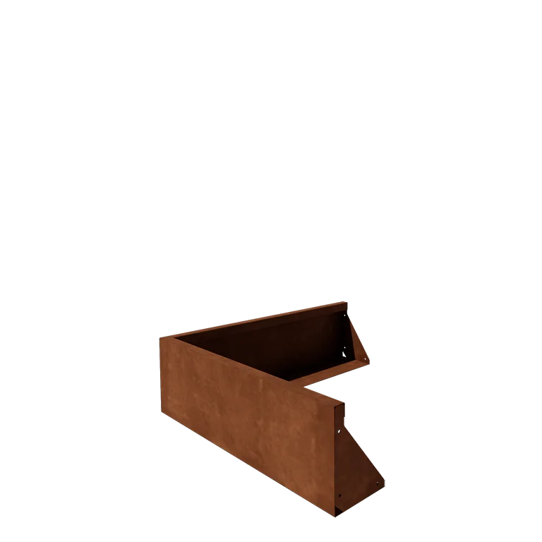 Corten plieno atraminė sienelė - Išorinis kampas - 100 x 100 x 30 cm