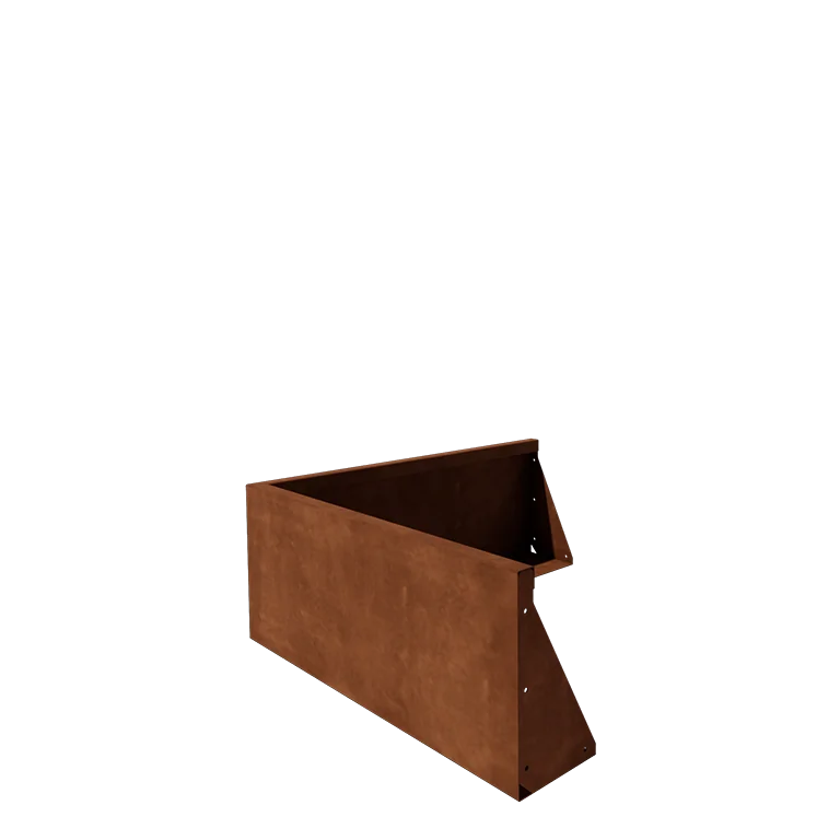 Corten plieno atraminė sienelė - Išorinis kampas - 100 x 100 x 40 cm