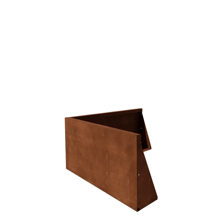 Corten plieno atraminė sienelė - Išorinis kampas - 100 x 100 x 50 cm