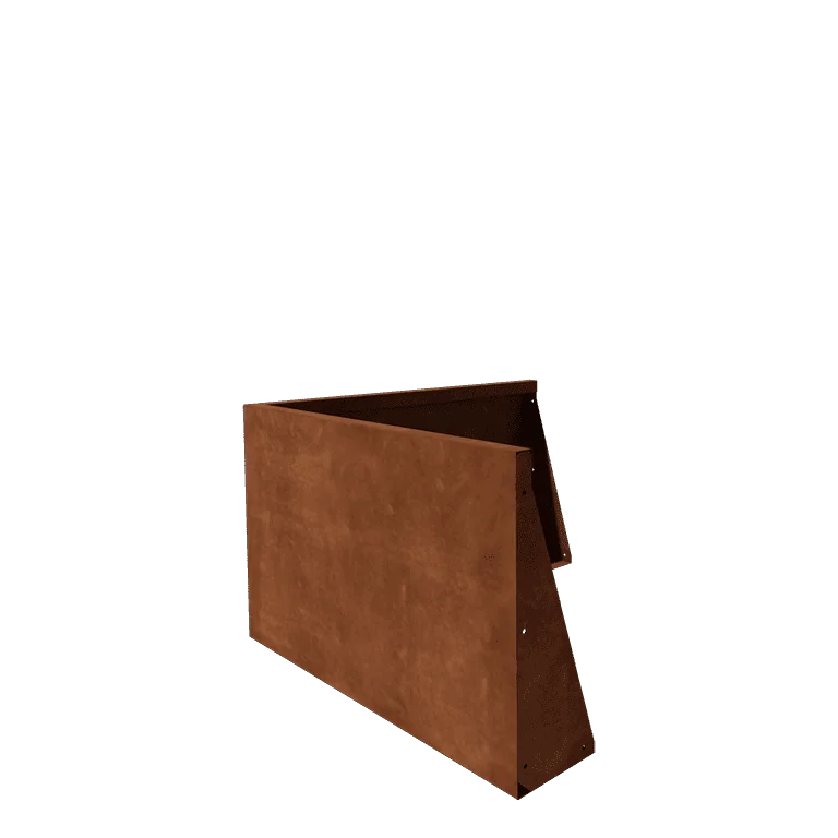 Corten plieno atraminė sienelė - Išorinis kampas - 100 x 100 x 60 cm